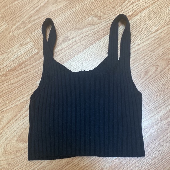 Silence + noise Vivian black Button front sweater bra top URBAN OUTFITTERS - Picture 4 of 4